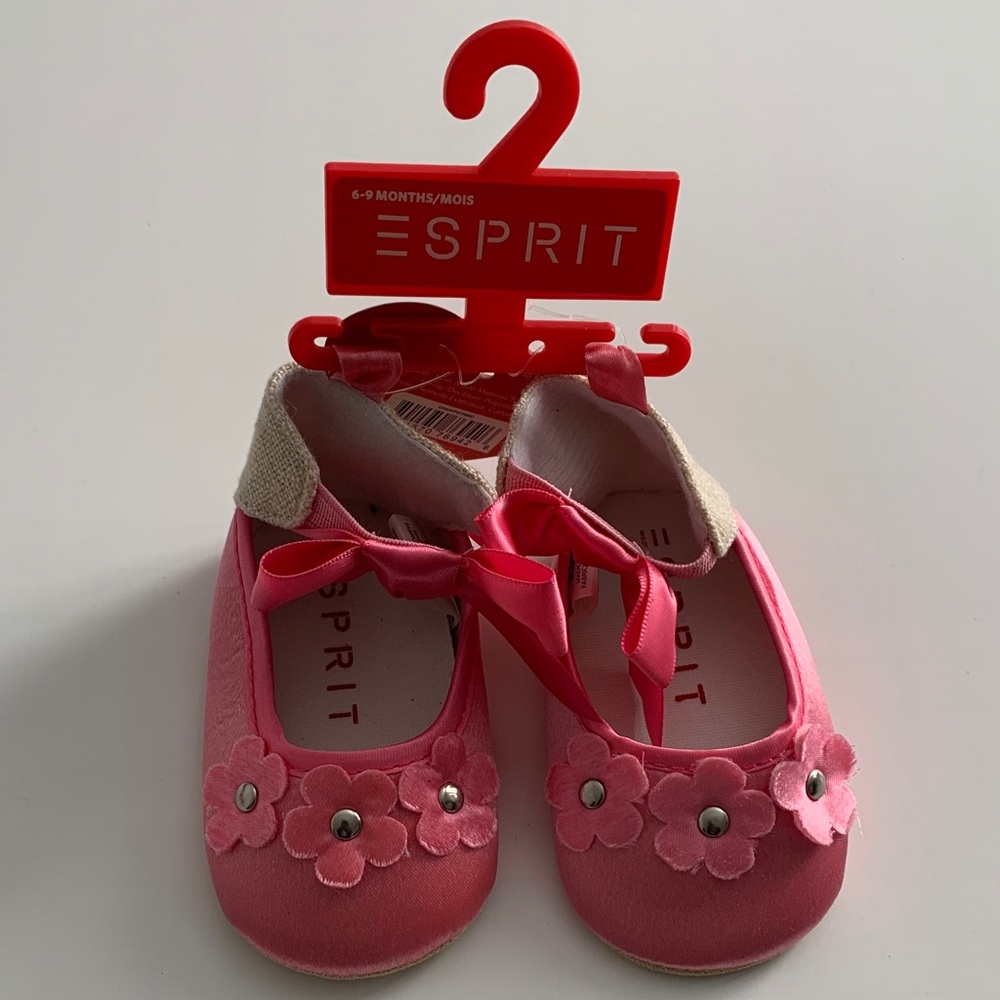 Esprit Pink Baby Shoes with Flower Accents